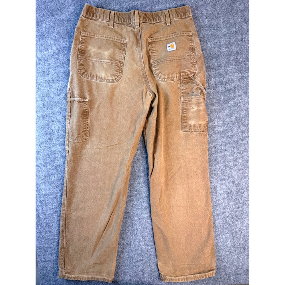 Carhartt FR Pants Mens 32x32 Brown Flame Resistant Workwear Duck Canvas Faded 10 - Picture 12 of 12